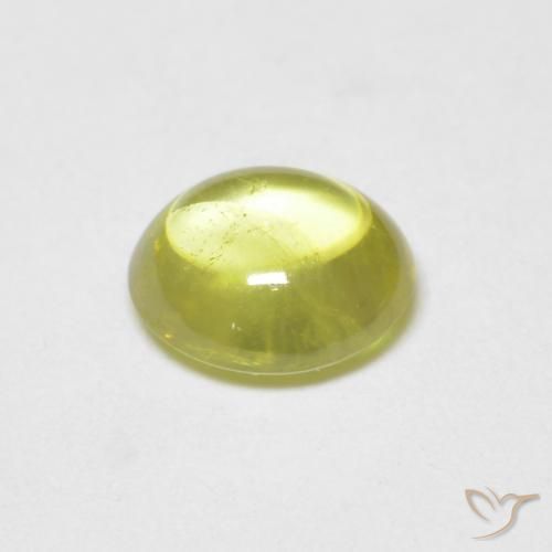 Sphene Gemstone in 5.8 x 5.1 mm Size for Sale, Sphene Stone in Lime Green Color