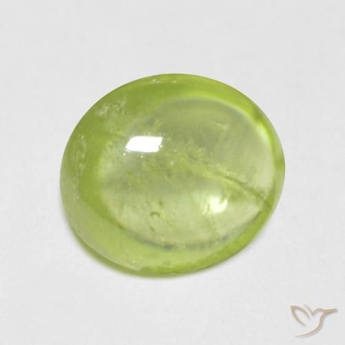 1.42 ct Green Sphene Stone, Natural Sphene in Oval Cabochon Shape for Sale