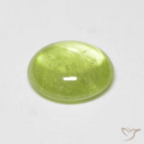 Sphene Gemstone in 7.5 x 6.6 mm Size for Sale, Sphene Stone in Bright Green Color
