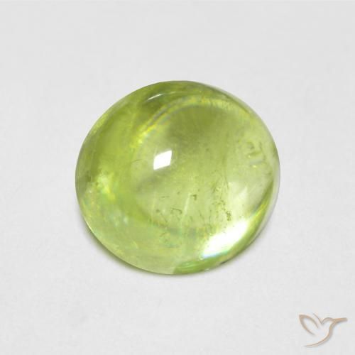 1.58 ct Green Sphene Stone, Natural Sphene in Oval Cabochon Shape for Sale