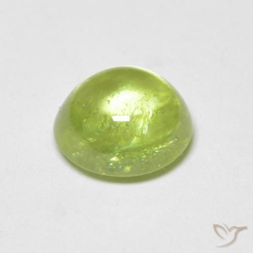 Sphene Gemstone in 6.9 x 6.2 mm Size for Sale, Sphene Stone in Bright Green Color