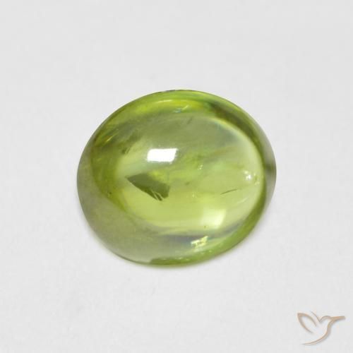 1.34 ct Green Sphene Stone, Natural Sphene in Oval Cabochon Shape for Sale