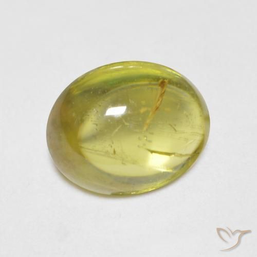 1.76 ct Yellow Sphene Stone, Natural Sphene in Oval Cabochon Shape for Sale