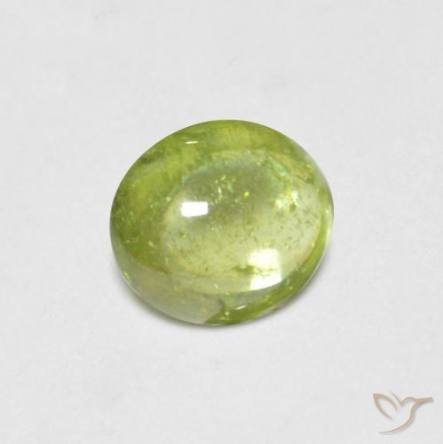 0.70 ct Green Sphene Stone, Natural Sphene in Oval Cabochon Shape for Sale