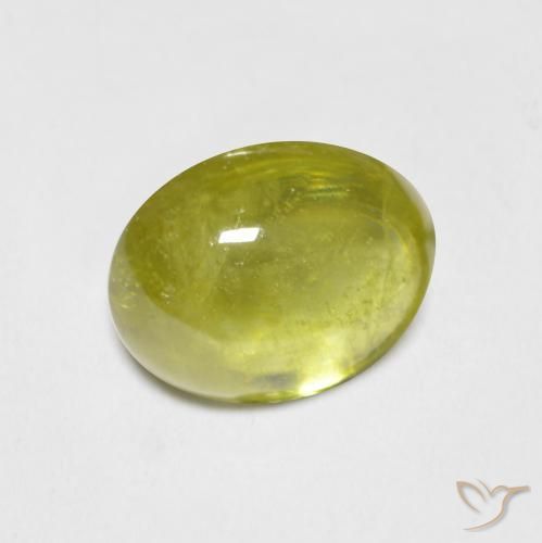2.64 ct Yellow Sphene Stone, Natural Sphene in Oval Cabochon Shape for Sale
