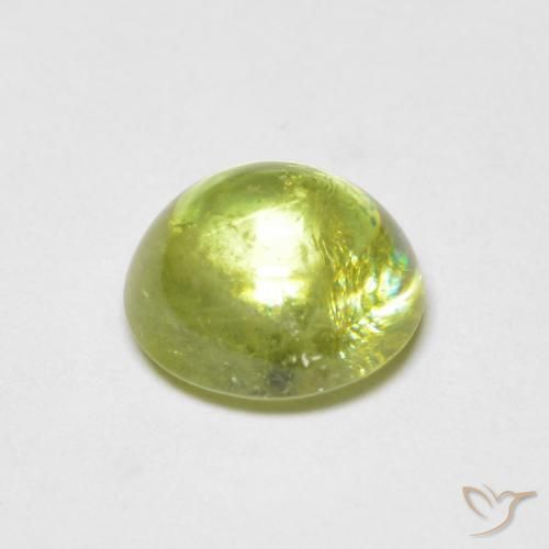 Sphene Gemstone in 6.8 x 6.3 mm Size for Sale, Sphene Stone in Olive Green Color