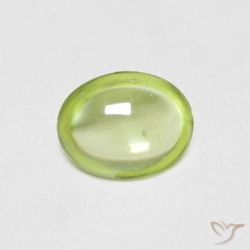 0.57 ct Green Sphene Stone, Natural Sphene in Oval Cabochon Shape for Sale