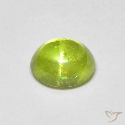 Sphene Gemstone in 6.2 x 5.2 mm Size for Sale, Sphene Stone in Medium Green Color