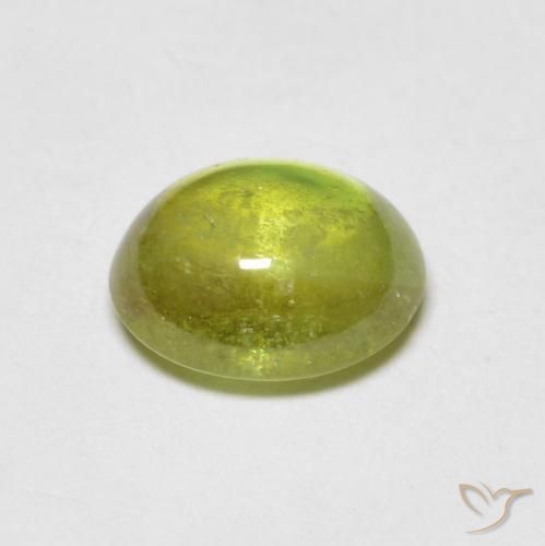 Sphene Gemstone in 7.1 x 5.8 mm Size for Sale, Sphene Stone in Warm Earthy Green Color