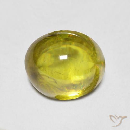 1.78ct Natural Medium Green Sphene, Oval, Transparent