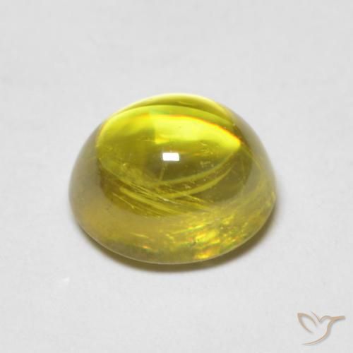 Sphene Gemstone in 7 x 6 mm Size for Sale, Sphene Stone in Medium Green Color