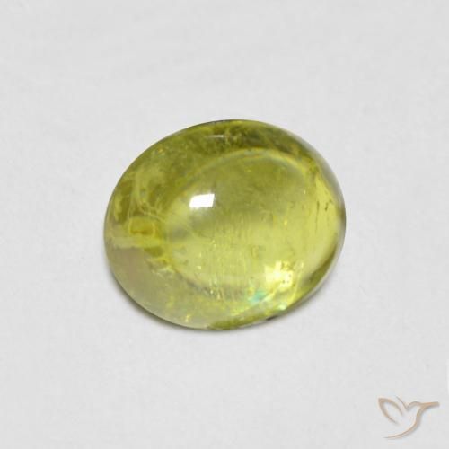 0.98 ct Green Sphene Stone, Natural Sphene in Oval Cabochon Shape for Sale