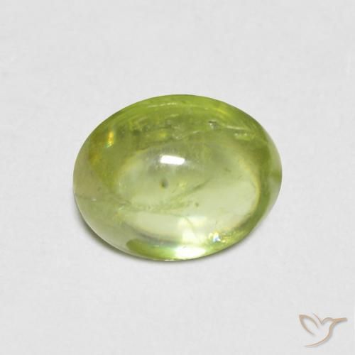 1.12 ct Green Sphene Stone, Natural Sphene in Oval Cabochon Shape for Sale