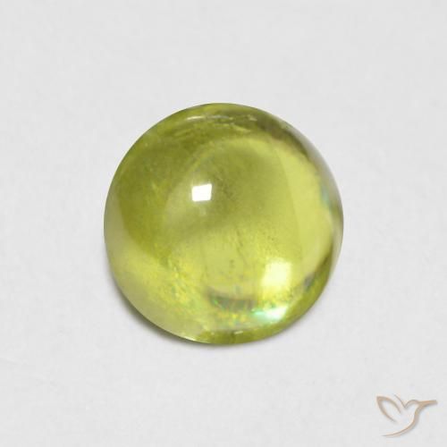 0.85 ct Green Sphene Stone, Natural Sphene in Round Cabochon Shape for Sale