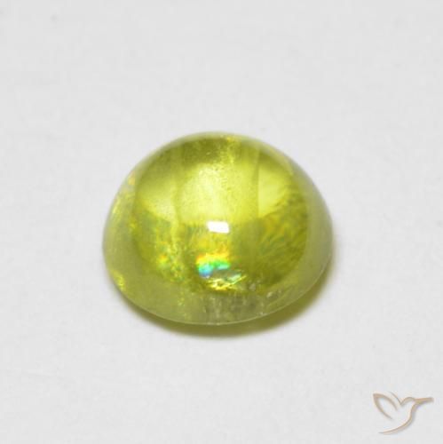 Sphene Gemstone in 5.5 mm (calibrated) Size for Sale, Sphene Stone in Warm Forest Green Color
