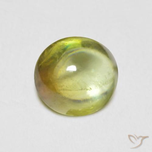 0.88 ct Green Sphene Stone, Natural Sphene in Oval Cabochon Shape for Sale