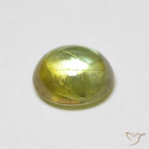 Sphene Gemstone in 5.8 x 5.2 mm Size for Sale, Sphene Stone in Warm Earthy Green Color
