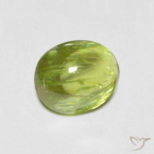 1.27 ct Green Sphene Stone, Natural Sphene in Oval Cabochon Shape for Sale