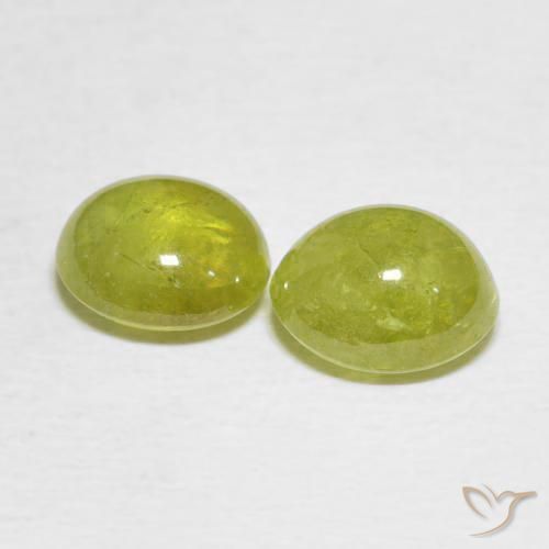 Sphene Gemstones in 7.6 x 6.6 mm Size for Sale, Sphene Stones in Pineapple yellow Color