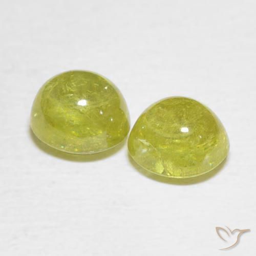 Sphene Gemstones in 6.4 x 6.2 mm Size for Sale, Sphene Stones in Pineapple yellow Color