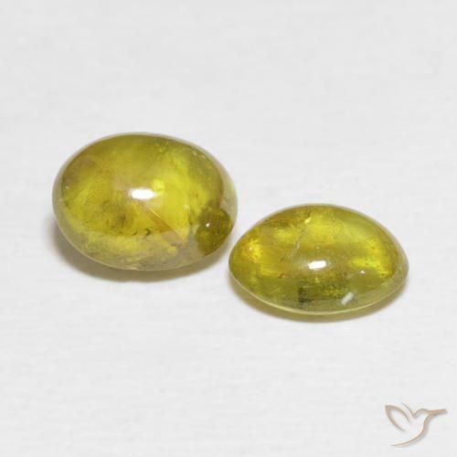 2.31 ctw Yellow Sphene Stones, Natural Sphene in Oval Cabochon Shape for Sale