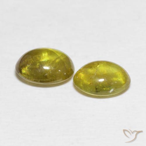 Sphene Gemstones in 7.1 x 5.8 mm Size for Sale, Sphene Stones in Autumn Yellow Color