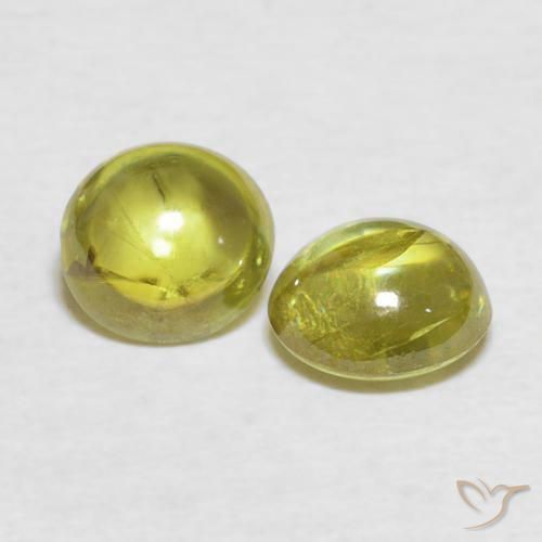 2.18 ctw Yellow Sphene Stones, Natural Sphene in Oval Cabochon Shape for Sale