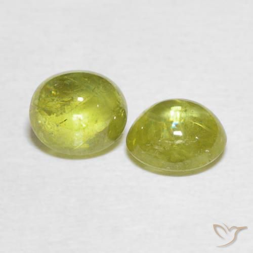 1.98 ctw Yellow Sphene Stones, Natural Sphene in Oval Cabochon Shape for Sale