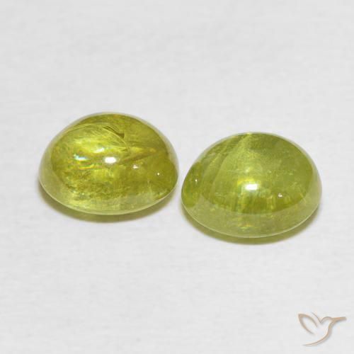 Sphene Gemstones in 7 x 7 mm (calibrated) Size for Sale, Sphene Stones in Corn Yellow Color