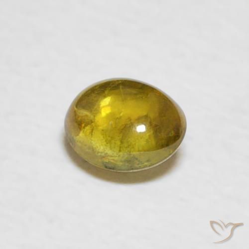 0.39 ct Yellow Sphene Stone, Natural Sphene in Oval Cabochon Shape for Sale