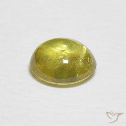 Sphene Gemstone in 5.7 x 5 mm Size for Sale, Sphene Stone in Medium Yellow Color
