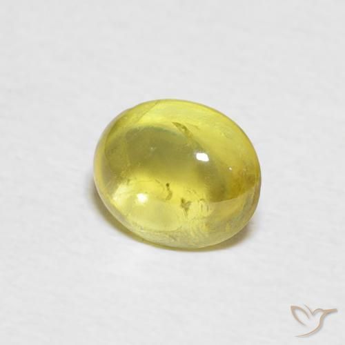 0.89 ct Yellow Sphene Stone, Natural Sphene in Oval Cabochon Shape for Sale