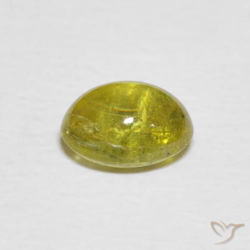 Sphene Gemstone in 6.9 x 5.6 mm Size for Sale, Sphene Stone in Lemon Yellow Color