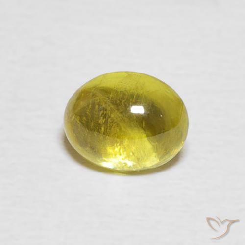 0.96 ct Yellow Sphene Gemstone, Sphene Gem in Oval Cabochon Shape for Sale.