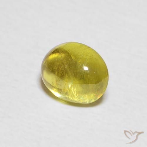 0.96 ct Yellow Sphene Stone, Natural Sphene in Oval Cabochon Shape for Sale