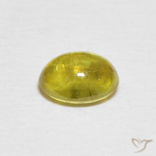 Sphene Gemstone in 6.3 x 5.1 mm Size for Sale, Sphene Stone in Brownish Yellow Color