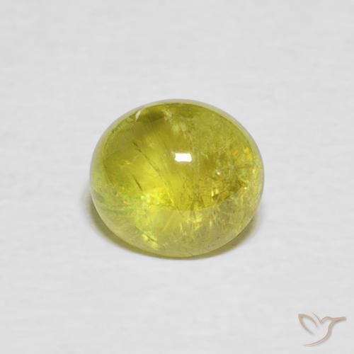1.18 ct Yellow Sphene, 6.3 x 5.8 mm Oval Cut From Sri Lanka, Photo A