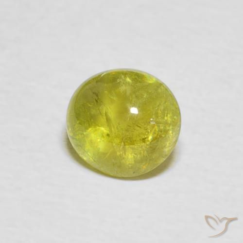 1.18 ct Yellow Sphene Stone, Natural Sphene in Oval Cabochon Shape for Sale