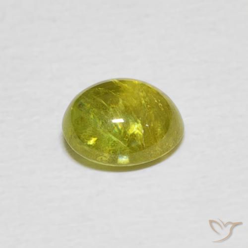 Sphene Gemstone in 6.3 x 5.8 mm Size for Sale, Sphene Stone in Medium Yellow Color