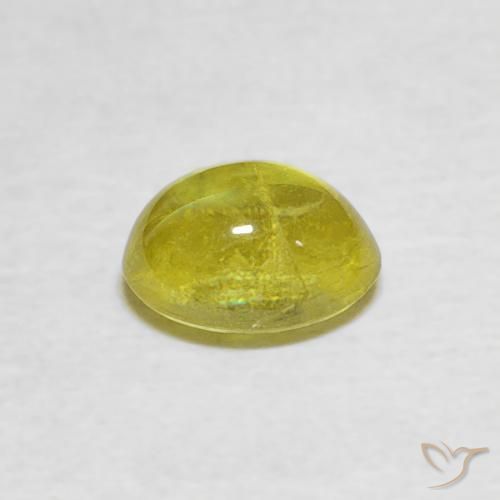Sphene Gemstone in 6 x 4.8 mm Size for Sale, Sphene Stone in Medium Yellow Color