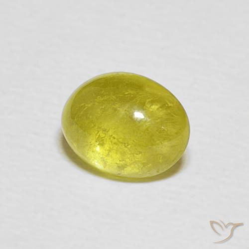 1.76 ct Yellow Sphene Stone, Natural Sphene in Oval Cabochon Shape for Sale