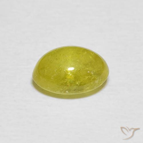 Sphene Gemstone in 8 x 6 mm (calibrated) Size for Sale, Sphene Stone in Pineapple yellow Color