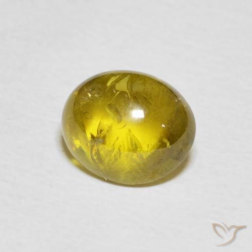 2.79 ct Yellow Sphene Stone, Natural Sphene in Oval Cabochon Shape for Sale
