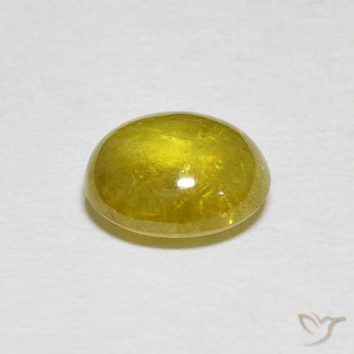 Sphene Gemstone in 9.3 x 8.2 mm Size for Sale, Sphene Stone in Pineapple yellow Color