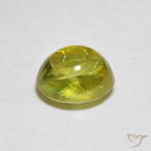 Sphene Gemstone in 7.6 x 6.8 mm Size for Sale, Sphene Stone in Pineapple yellow Color