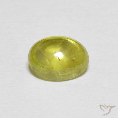 1.79 ct Yellow Sphene Gemstone, Sphene Gem in Oval Cabochon Shape for Sale.