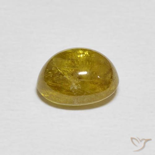 Sphene Gemstone in 8.1 x 6.8 mm Size for Sale, Sphene Stone in Earthy Yellow Color