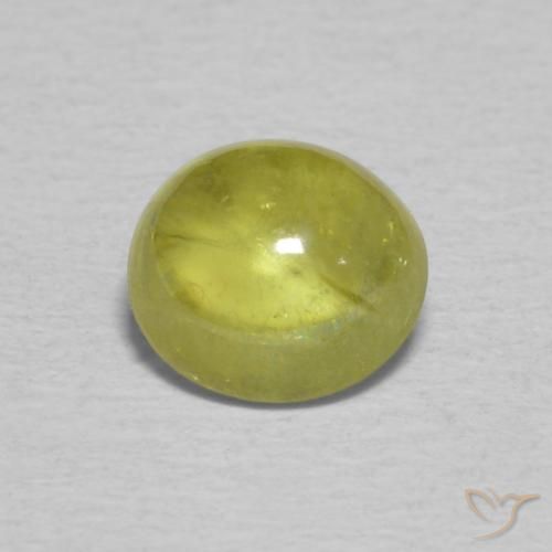 1.10ct Natural Green Yellow Sphene, Oval, Transparent