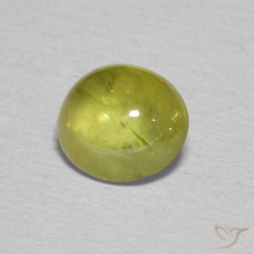1.10 ct Yellow Sphene Stone, Natural Sphene in Oval Cabochon Shape for Sale