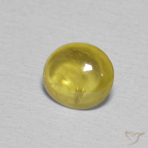 0.76 ct Yellow Sphene Stone, Natural Sphene in Oval Cabochon Shape for Sale